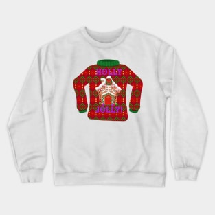 Tacky Christmas Sweater | Gingerbread House | Cherie's Art(c)2021 Crewneck Sweatshirt